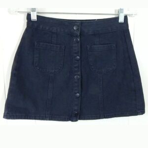 Brandy Melville Faded Black Snap Front Skirt